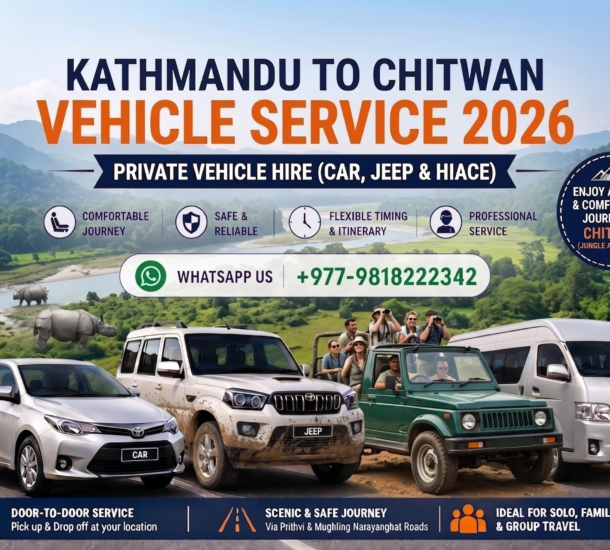Kathmandu to Chitwan Private Vehicle Hire